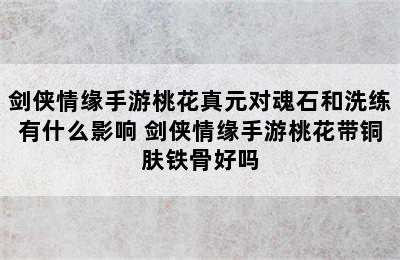 剑侠情缘手游桃花真元对魂石和洗练有什么影响 剑侠情缘手游桃花带铜肤铁骨好吗